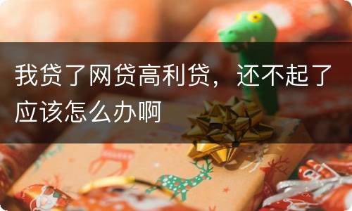 我贷了网贷高利贷，还不起了应该怎么办啊