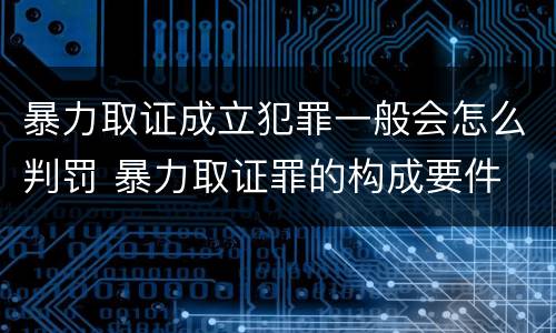 暴力取证成立犯罪一般会怎么判罚 暴力取证罪的构成要件