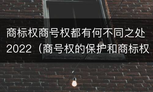 商标权商号权都有何不同之处2022（商号权的保护和商标权的保护一样是全国性范围的）