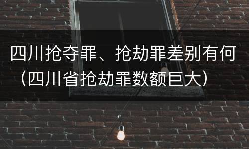四川抢夺罪、抢劫罪差别有何（四川省抢劫罪数额巨大）