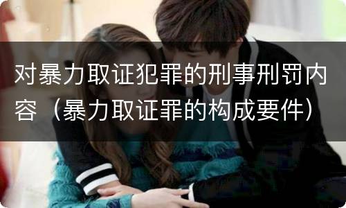 对暴力取证犯罪的刑事刑罚内容（暴力取证罪的构成要件）