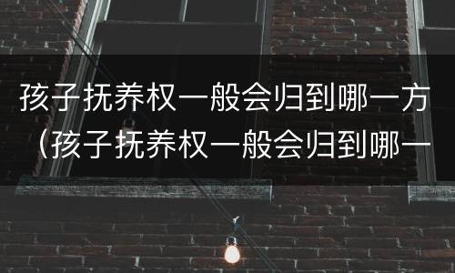 孩子抚养权一般会归到哪一方（孩子抚养权一般会归到哪一方呢）
