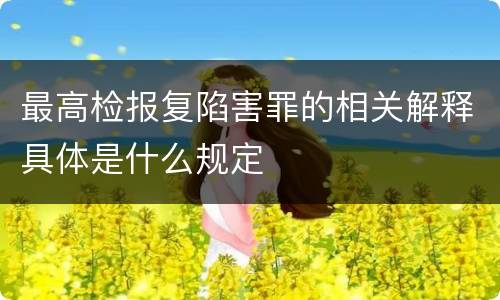 最高检报复陷害罪的相关解释具体是什么规定