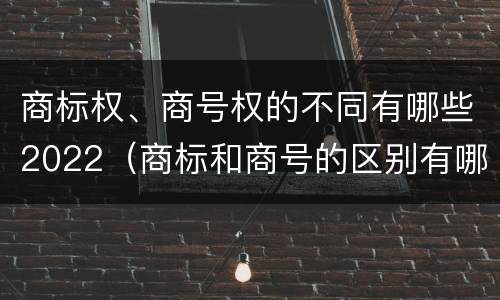 商标权、商号权的不同有哪些2022（商标和商号的区别有哪些?）
