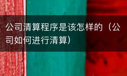 公司清算程序是该怎样的（公司如何进行清算）