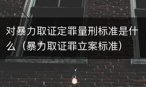 对暴力取证定罪量刑标准是什么（暴力取证罪立案标准）