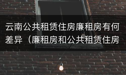云南公共租赁住房廉租房有何差异（廉租房和公共租赁住房有什么区别）