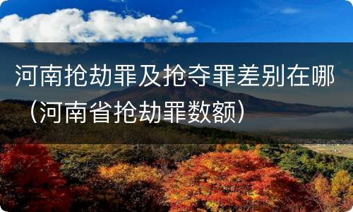 河南抢劫罪及抢夺罪差别在哪（河南省抢劫罪数额）