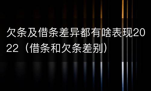 欠条及借条差异都有啥表现2022（借条和欠条差别）