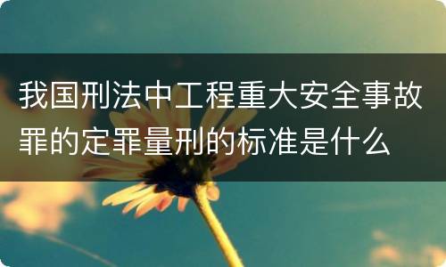 我国刑法中工程重大安全事故罪的定罪量刑的标准是什么