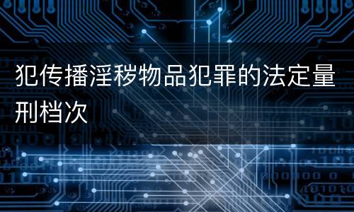 犯传播淫秽物品犯罪的法定量刑档次