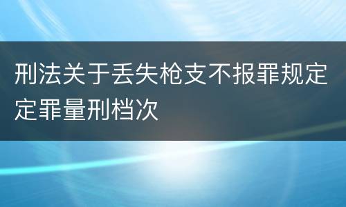 刑法关于丢失枪支不报罪规定定罪量刑档次
