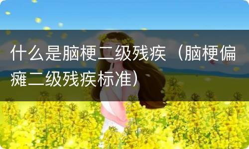 什么是脑梗二级残疾（脑梗偏瘫二级残疾标准）
