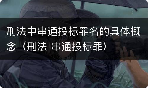刑法中串通投标罪名的具体概念（刑法 串通投标罪）