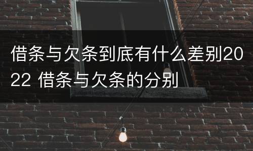 借条与欠条到底有什么差别2022 借条与欠条的分别