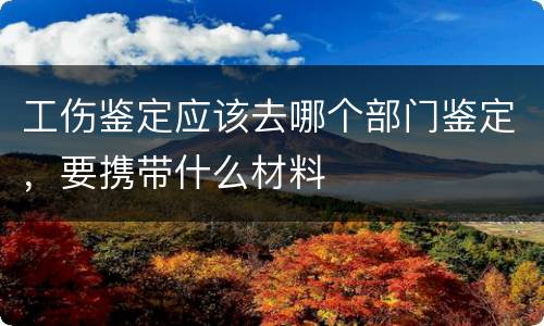 工伤鉴定应该去哪个部门鉴定，要携带什么材料