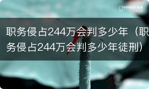 职务侵占244万会判多少年（职务侵占244万会判多少年徒刑）