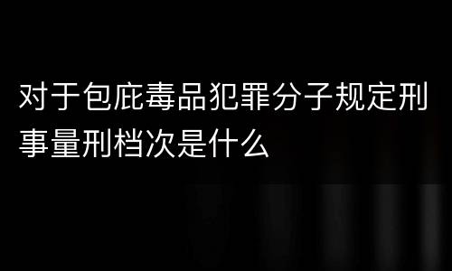 对于包庇毒品犯罪分子规定刑事量刑档次是什么