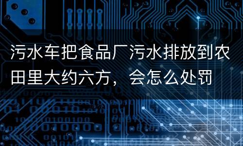 污水车把食品厂污水排放到农田里大约六方，会怎么处罚