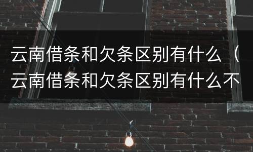 云南借条和欠条区别有什么（云南借条和欠条区别有什么不一样）