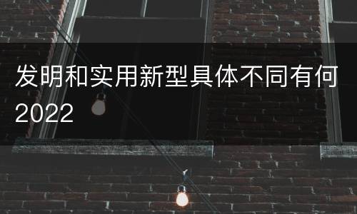发明和实用新型具体不同有何2022