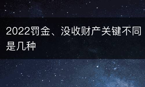 2022罚金、没收财产关键不同是几种