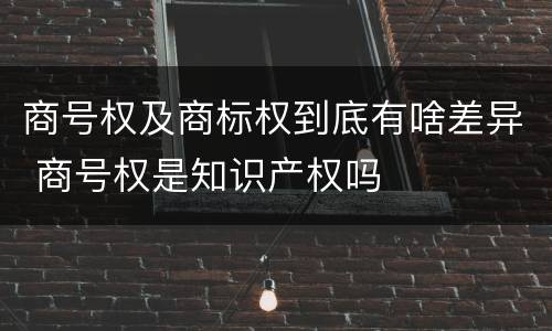 商号权及商标权到底有啥差异 商号权是知识产权吗