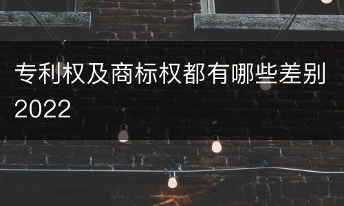 专利权及商标权都有哪些差别2022