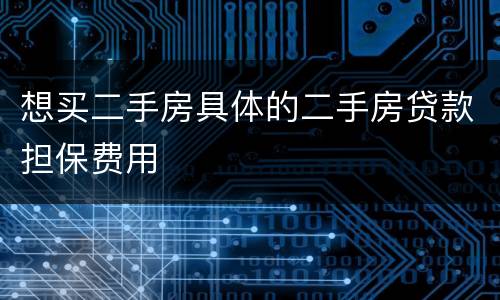 想买二手房具体的二手房贷款担保费用