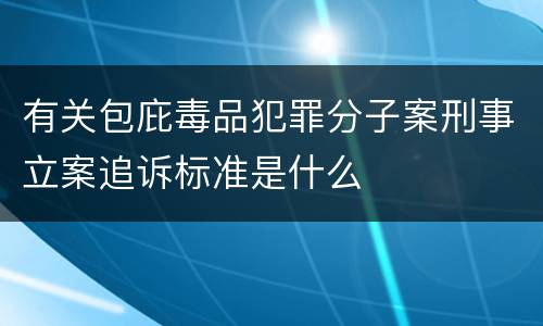 有关包庇毒品犯罪分子案刑事立案追诉标准是什么