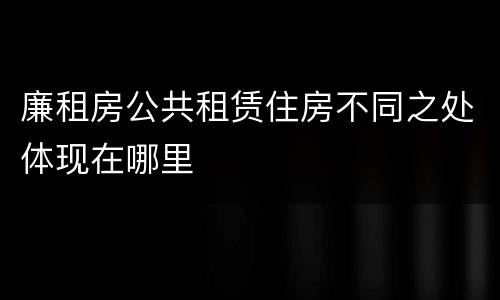 廉租房公共租赁住房不同之处体现在哪里