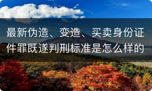 最新伪造、变造、买卖身份证件罪既遂判刑标准是怎么样的