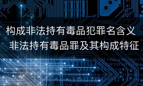 构成非法持有毒品犯罪名含义 非法持有毒品罪及其构成特征