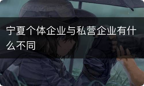 宁夏个体企业与私营企业有什么不同