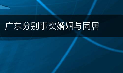 广东分别事实婚姻与同居