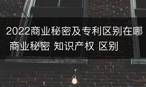 2022商业秘密及专利区别在哪 商业秘密 知识产权 区别