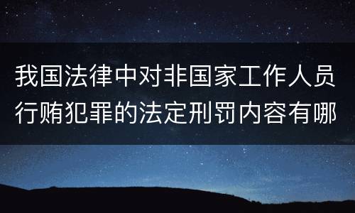 我国法律中对非国家工作人员行贿犯罪的法定刑罚内容有哪些