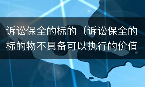 诉讼保全的标的（诉讼保全的标的物不具备可以执行的价值）
