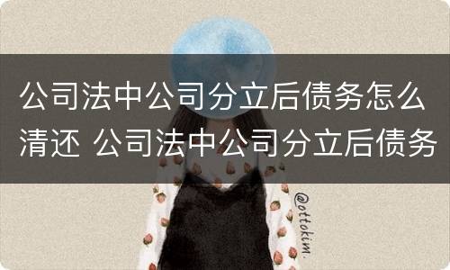 公司法中公司分立后债务怎么清还 公司法中公司分立后债务怎么清还