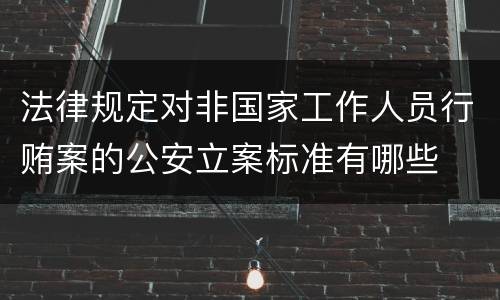 法律规定对非国家工作人员行贿案的公安立案标准有哪些