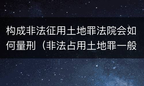 构成非法征用土地罪法院会如何量刑（非法占用土地罪一般怎么判决）