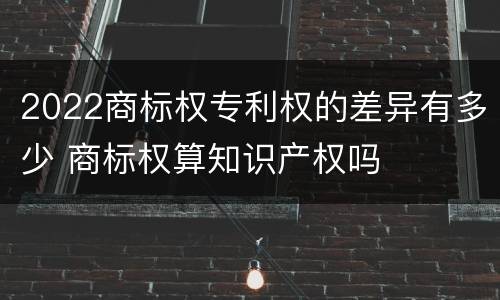 2022商标权专利权的差异有多少 商标权算知识产权吗