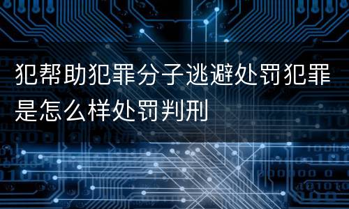 犯帮助犯罪分子逃避处罚犯罪是怎么样处罚判刑