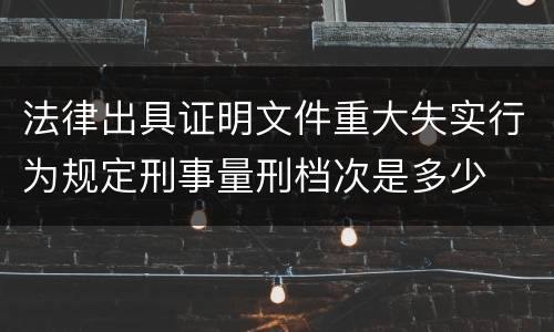 法律出具证明文件重大失实行为规定刑事量刑档次是多少
