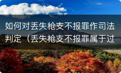 如何对丢失枪支不报罪作司法判定（丢失枪支不报罪属于过失犯罪吗）