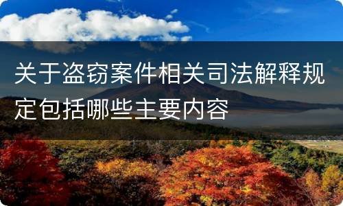 关于盗窃案件相关司法解释规定包括哪些主要内容