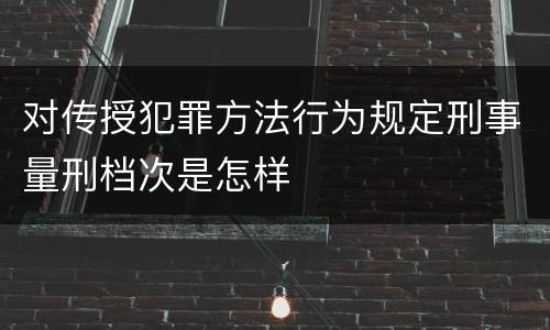 对传授犯罪方法行为规定刑事量刑档次是怎样