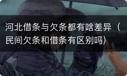 河北借条与欠条都有啥差异（民间欠条和借条有区别吗）