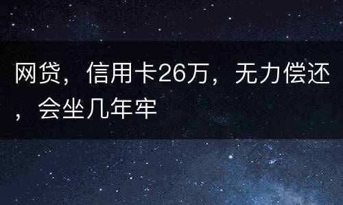 网贷，信用卡26万，无力偿还，会坐几年牢