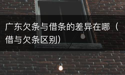 广东欠条与借条的差异在哪（借与欠条区别）